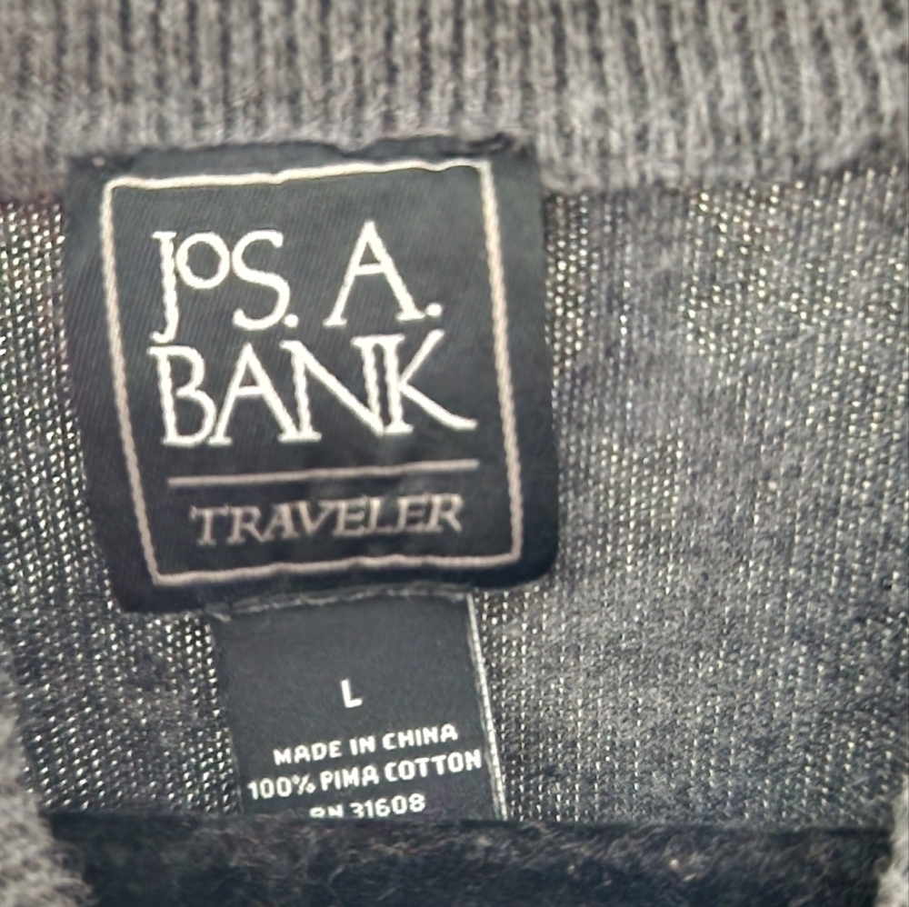 JoS A Bank Mens Pima Cotton Sweater sz L - Picture 3 of 4